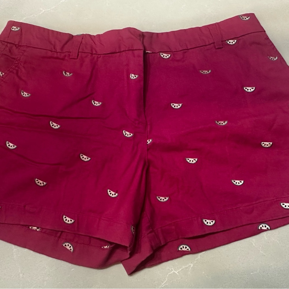 Women's British Khaki Pink Watermelon Print Shorts, 12